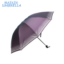 China Wholesale Soem-im Freien großer Shangyu-Regenschirm-Silber-Druck-Markt Bester Preis 170T Pongee Sun-tragbarer 3 faltender Regenschirm